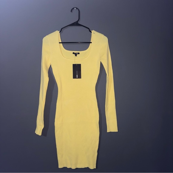 Fashion Nova – “The Rest Is Still Unwritten” Yellow Sweater Dress Size XL NWT - Picture 2 of 10